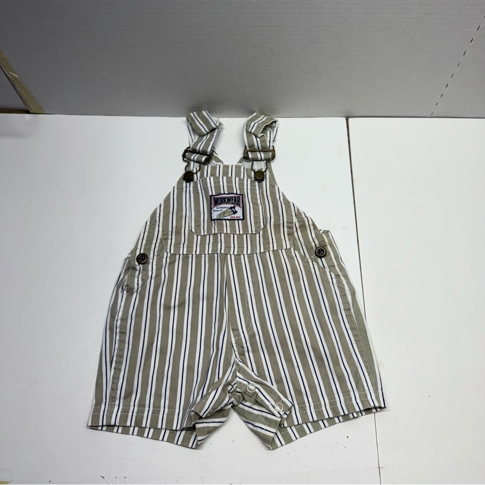 Y2K Pinstripe Railroad Short Overalls